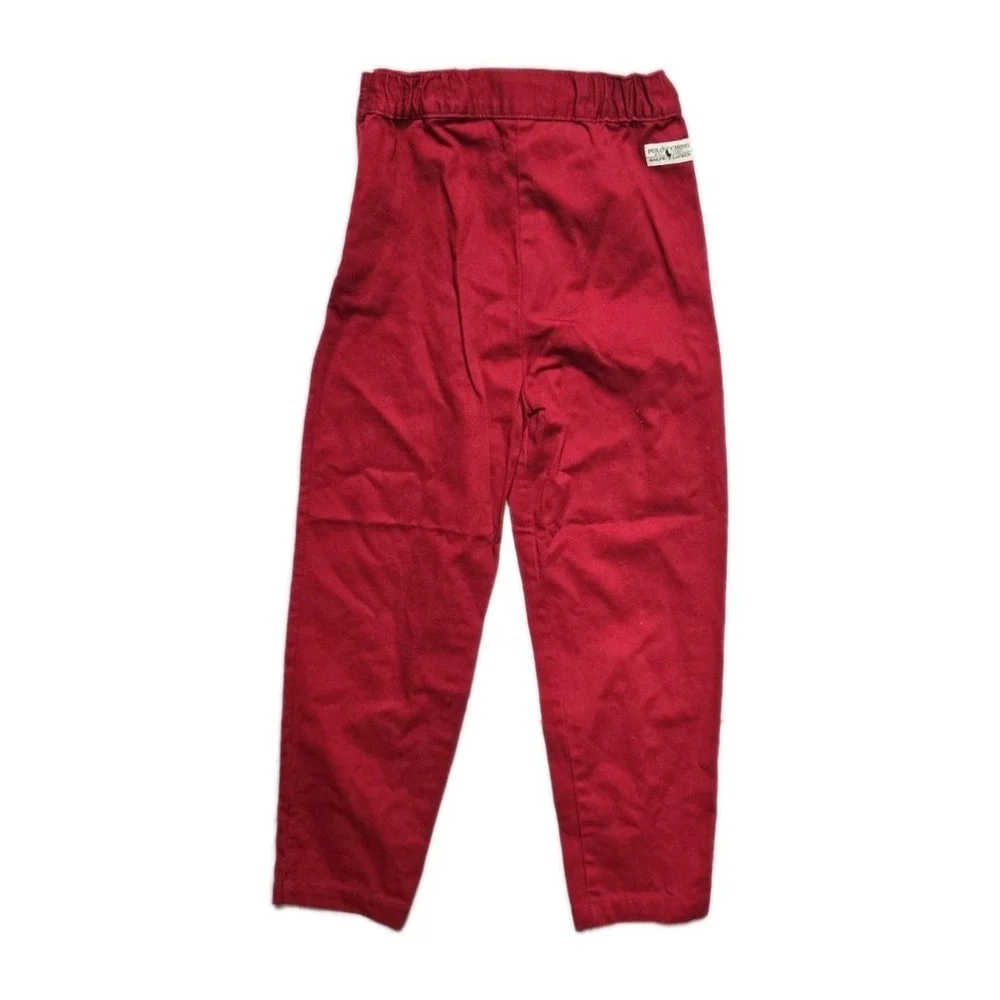 Vintage Ralph Lauren‎ Girls Pants Shirt Hi-rise Red 6-7 Button Mom Lot Of 2
